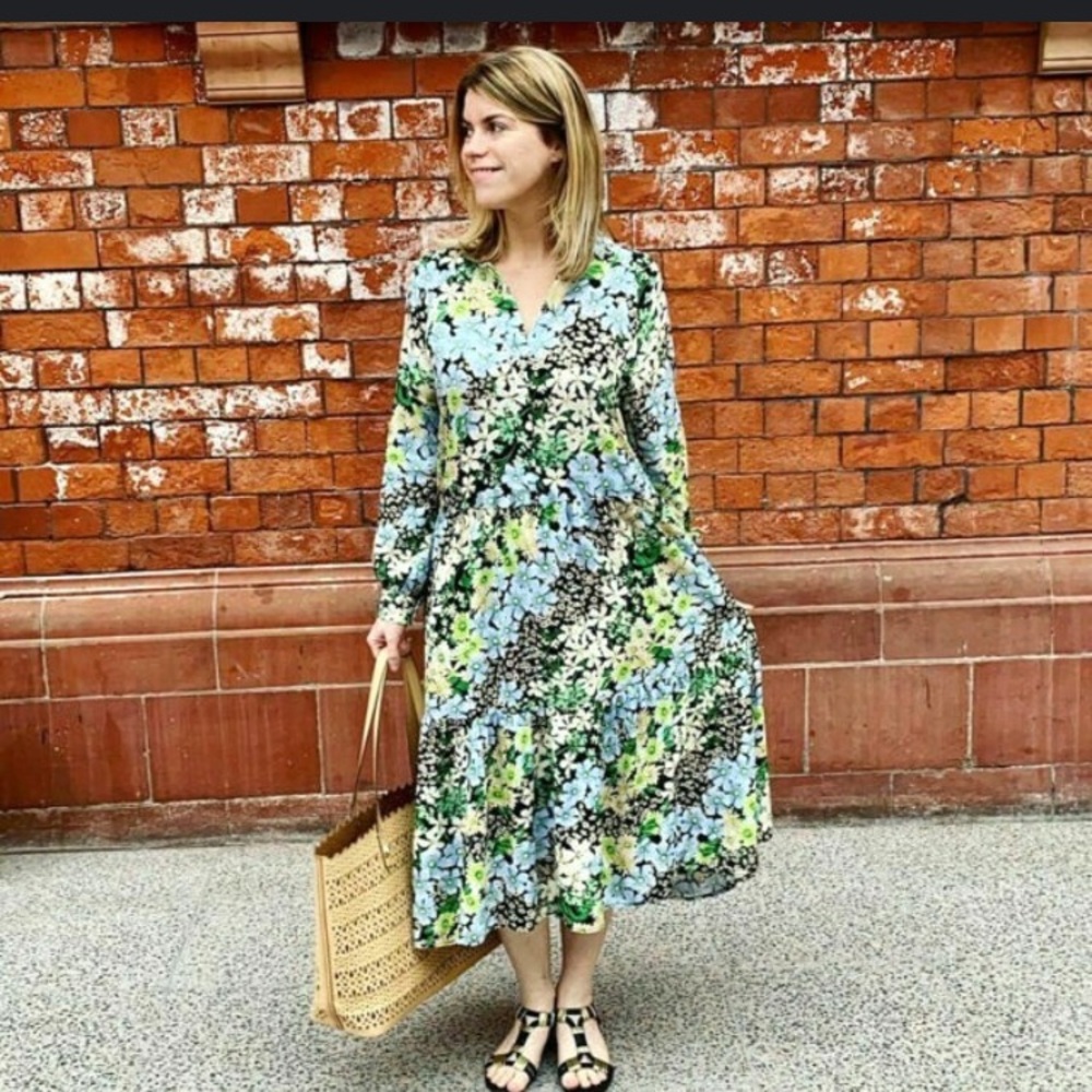 K H&M Trend Floral Dress Womens Size S Small midi boho cottagecore